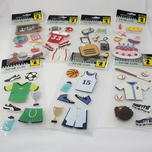 NWT Bundle of Assorted 3-D Die Cast Craft Stickers (7 Packages Total)